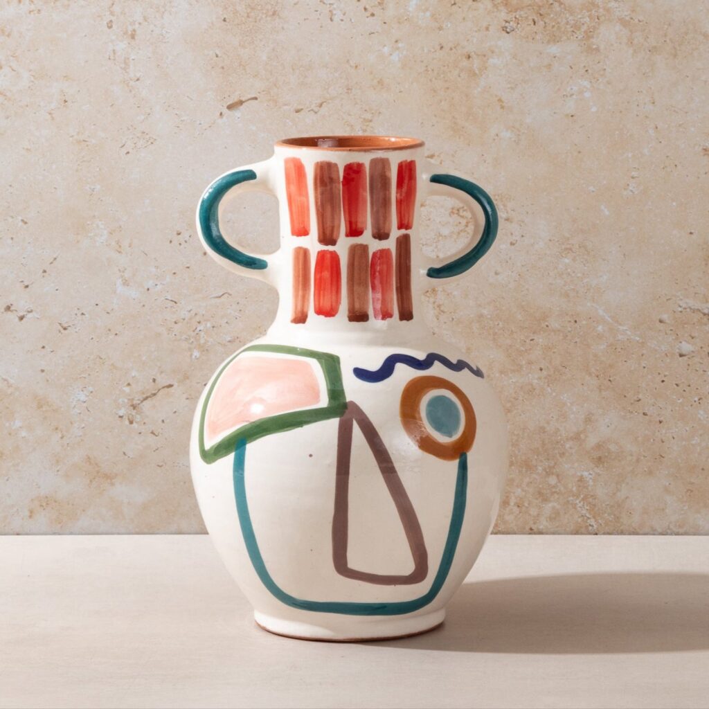 'Sefrou' Hand Painted Ceramic Vase
