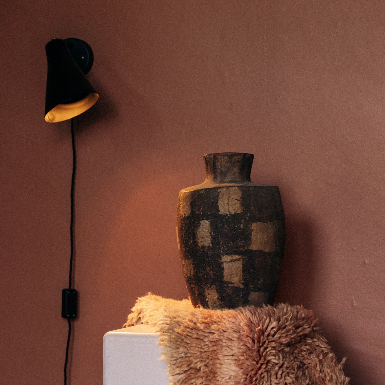 Moroccan Pottery Medium Checker Vase - Image 3