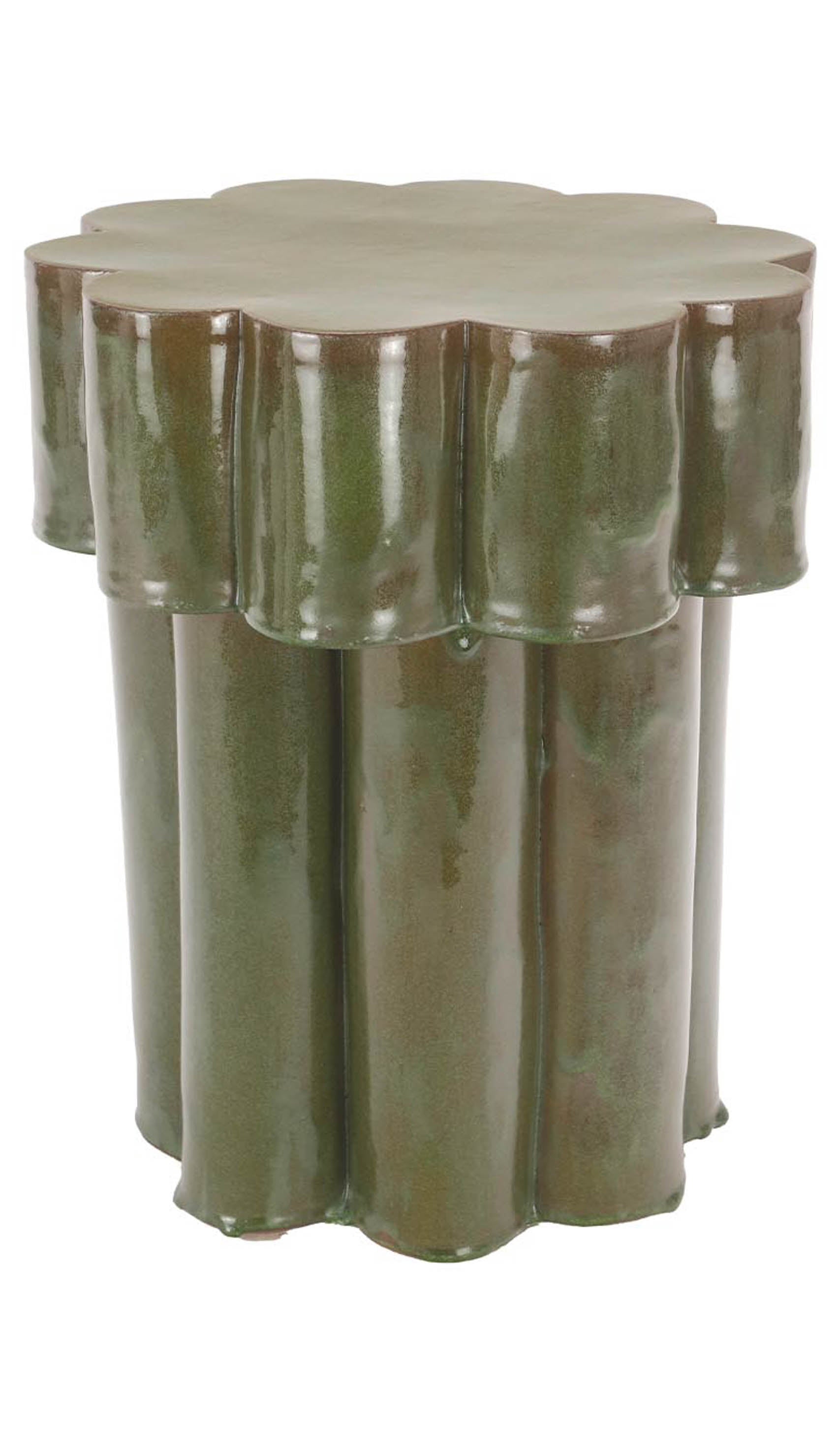 Layered Ceramic Accent Side Table