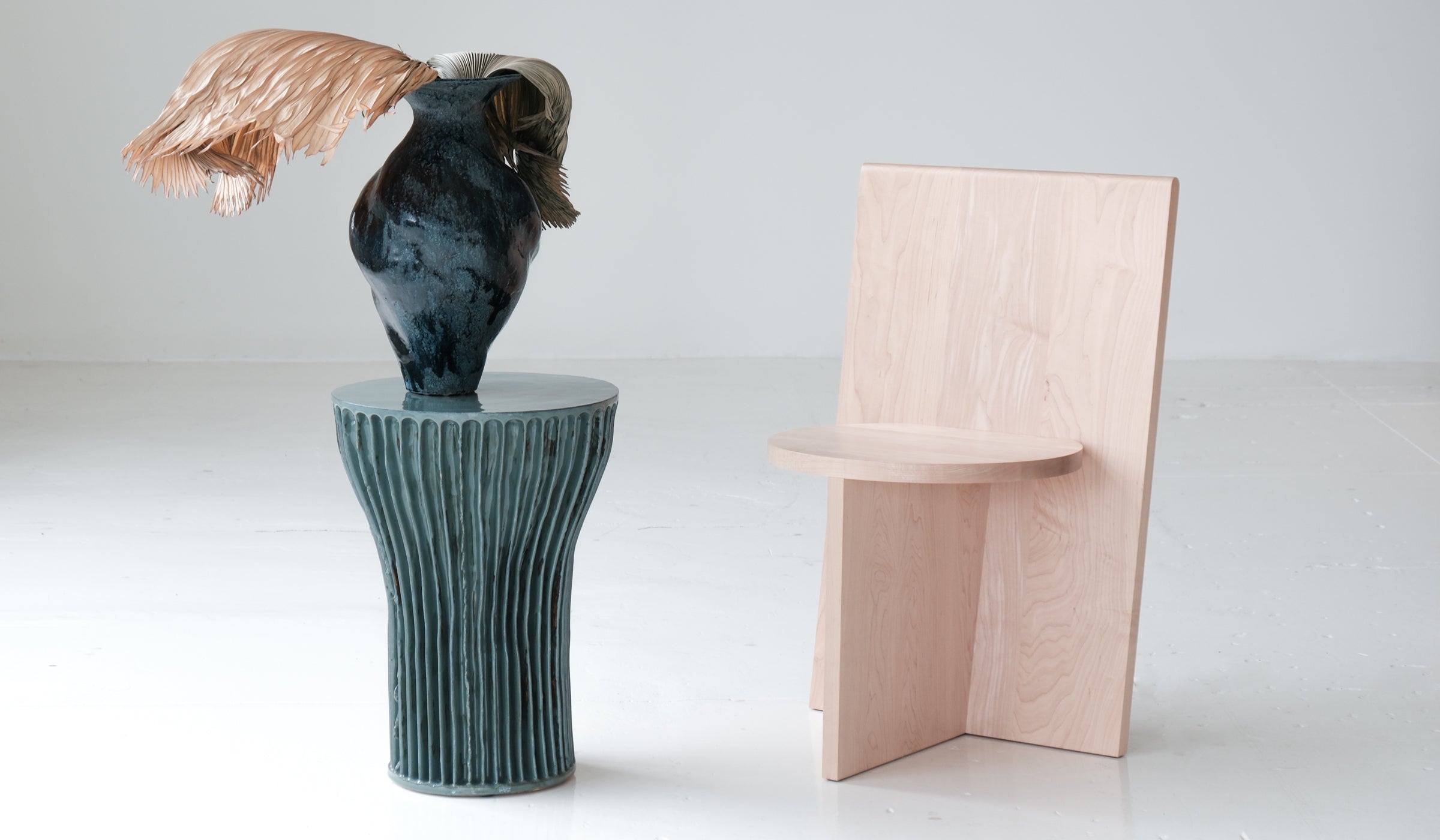 Warm Ceramic Accent Side Table
