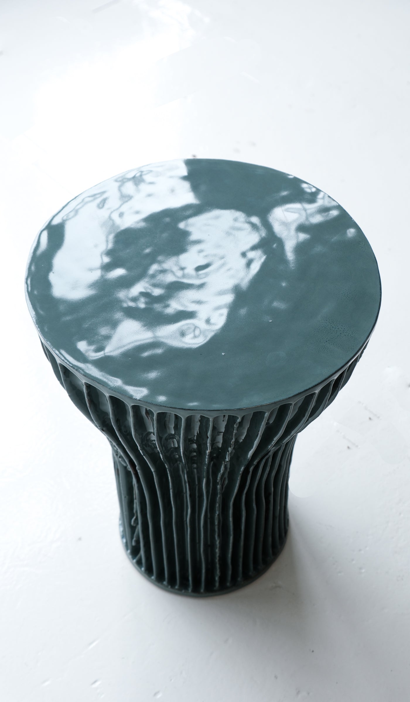 Warm Ceramic Accent Side Table