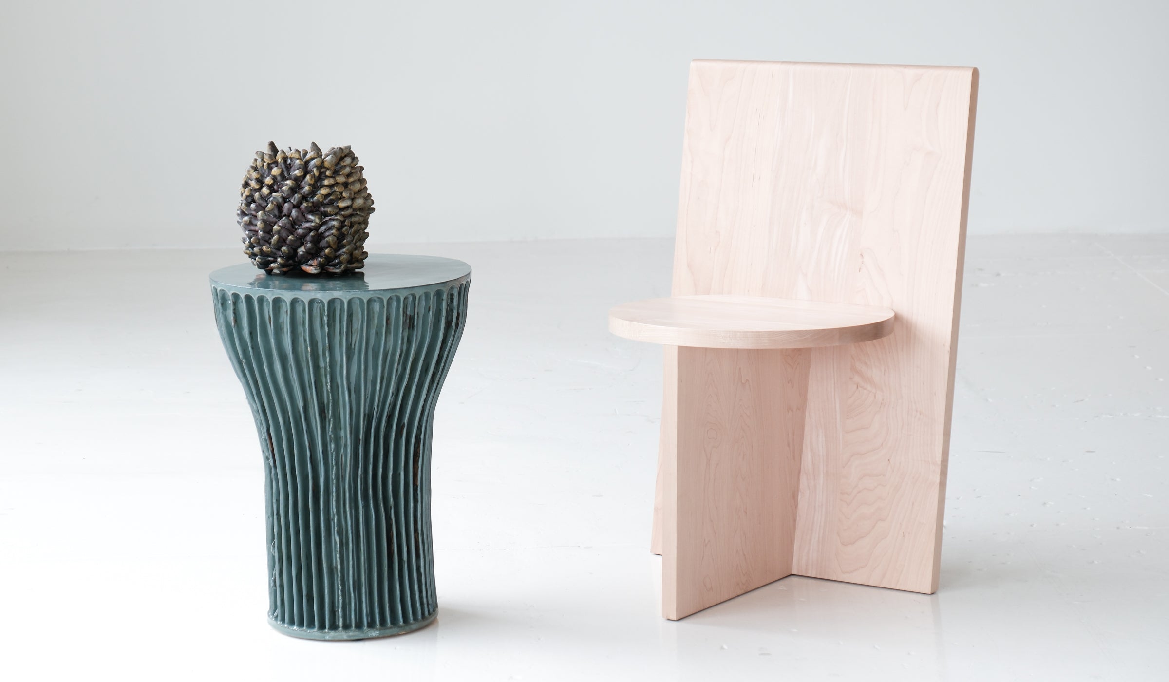 Warm Ceramic Accent Side Table