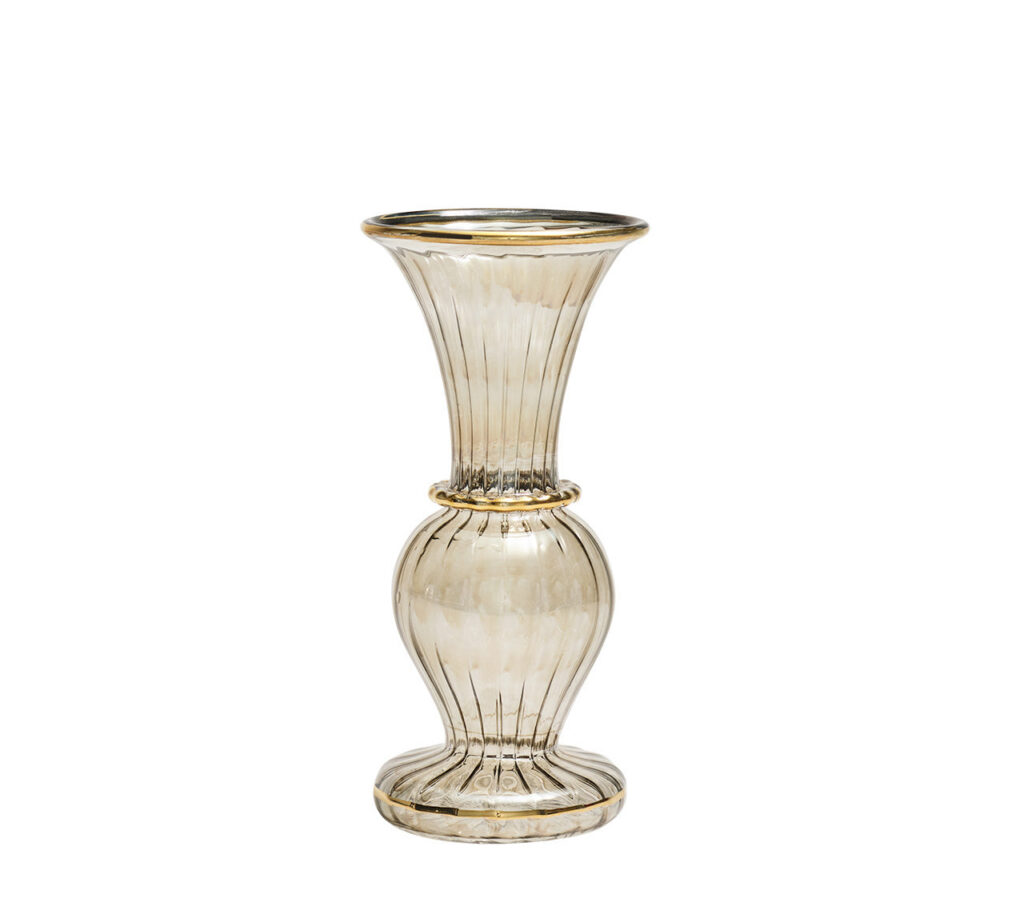Contemporary Smoky Gray Decorative Bud Vase