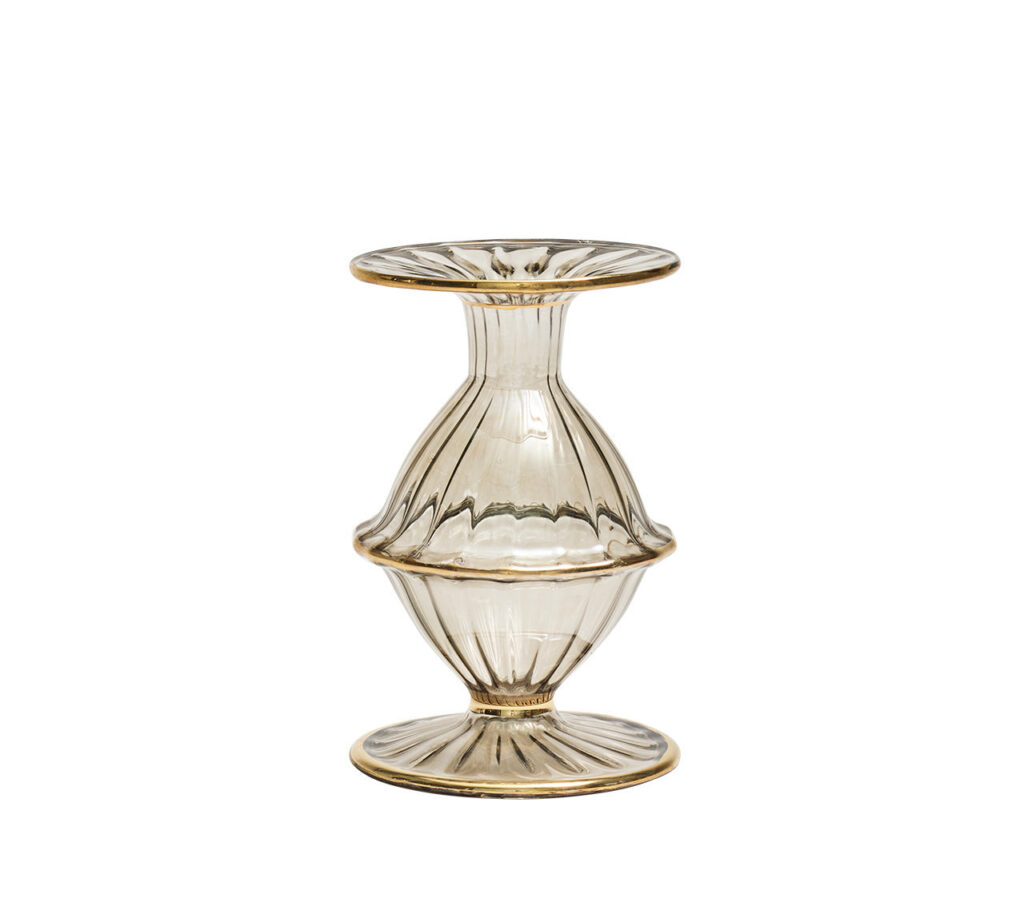 Textured Smoky Gray Decorative Candle Holder
