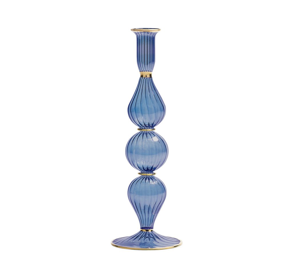 Balanced Blue Decorative Candle Holder