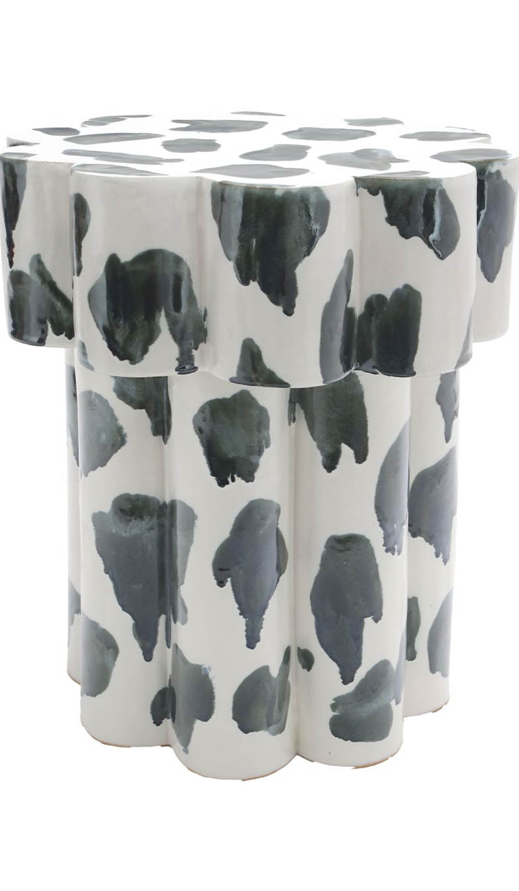 Layered Ceramic Accent Side Table