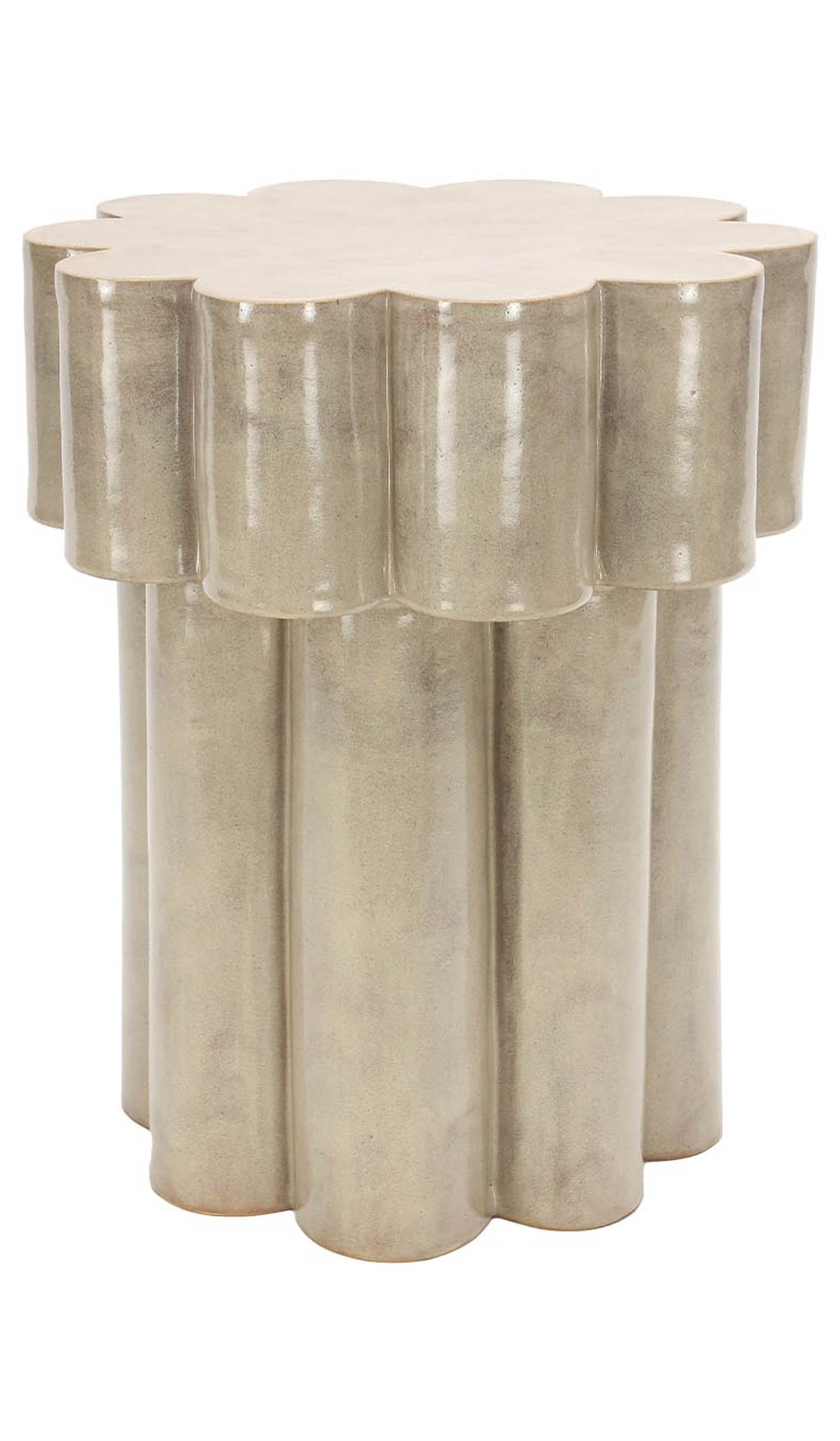 Layered Ceramic Accent Side Table