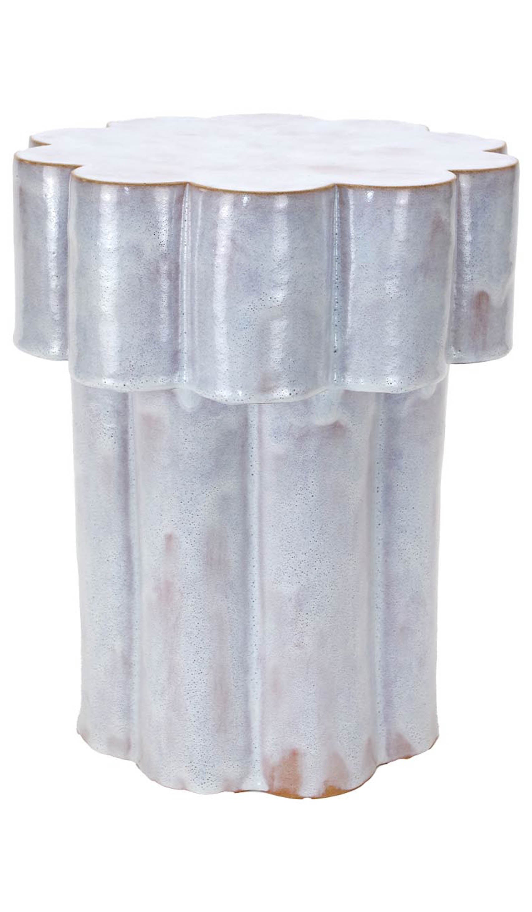 Layered Ceramic Accent Side Table