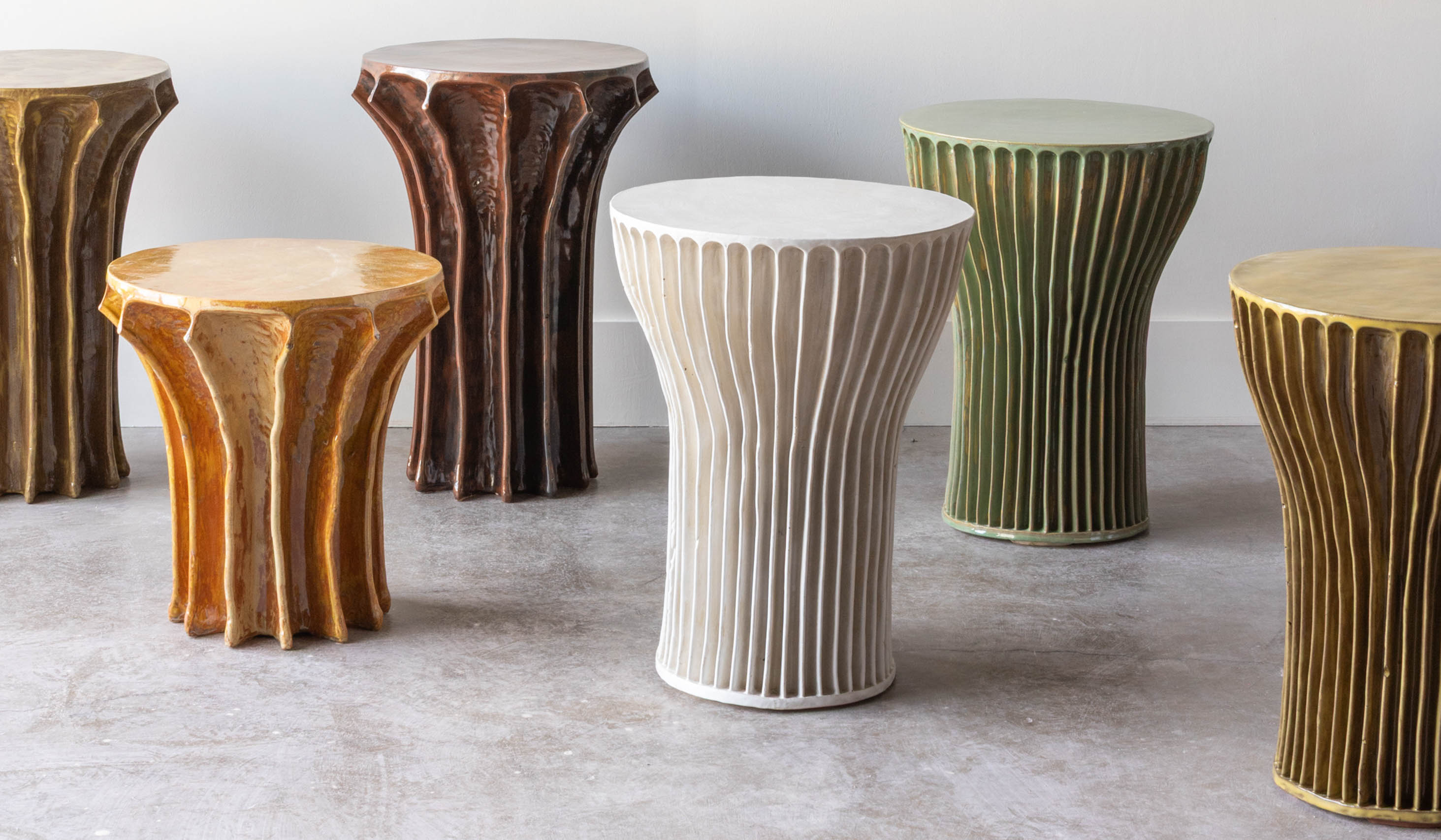 Warm Ceramic Accent Side Table