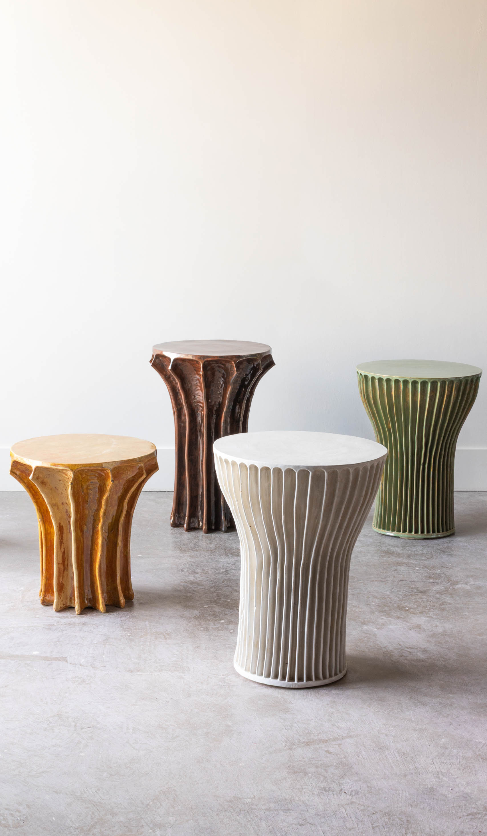 Warm Ceramic Accent Side Table