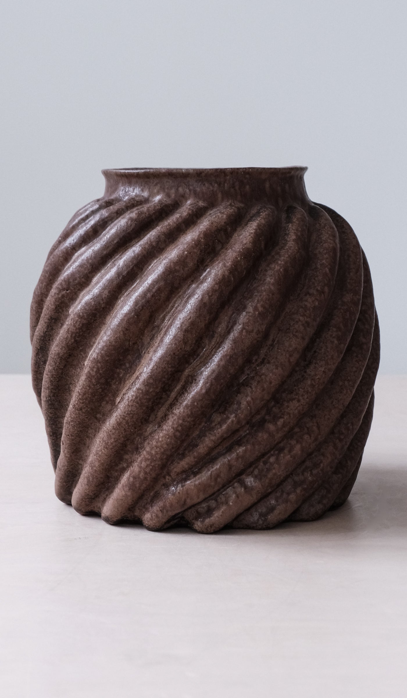 Minimal Ceramic Spiral Decorative Vessel