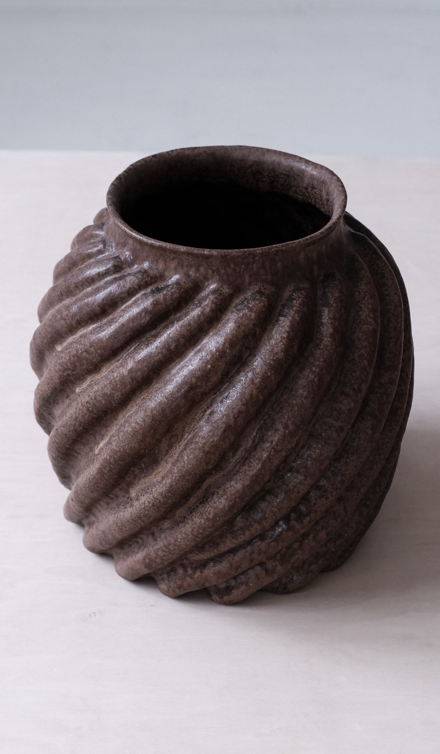 Minimal Ceramic Spiral Decorative Vessel