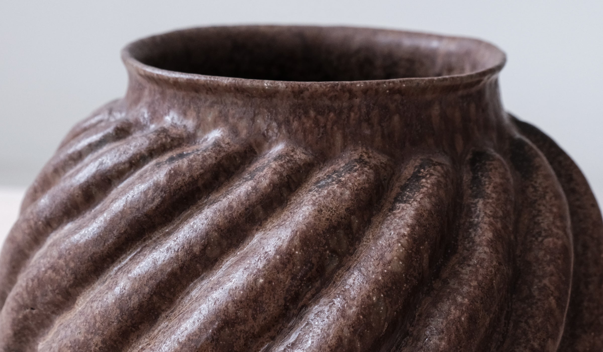 Minimal Ceramic Spiral Decorative Vessel