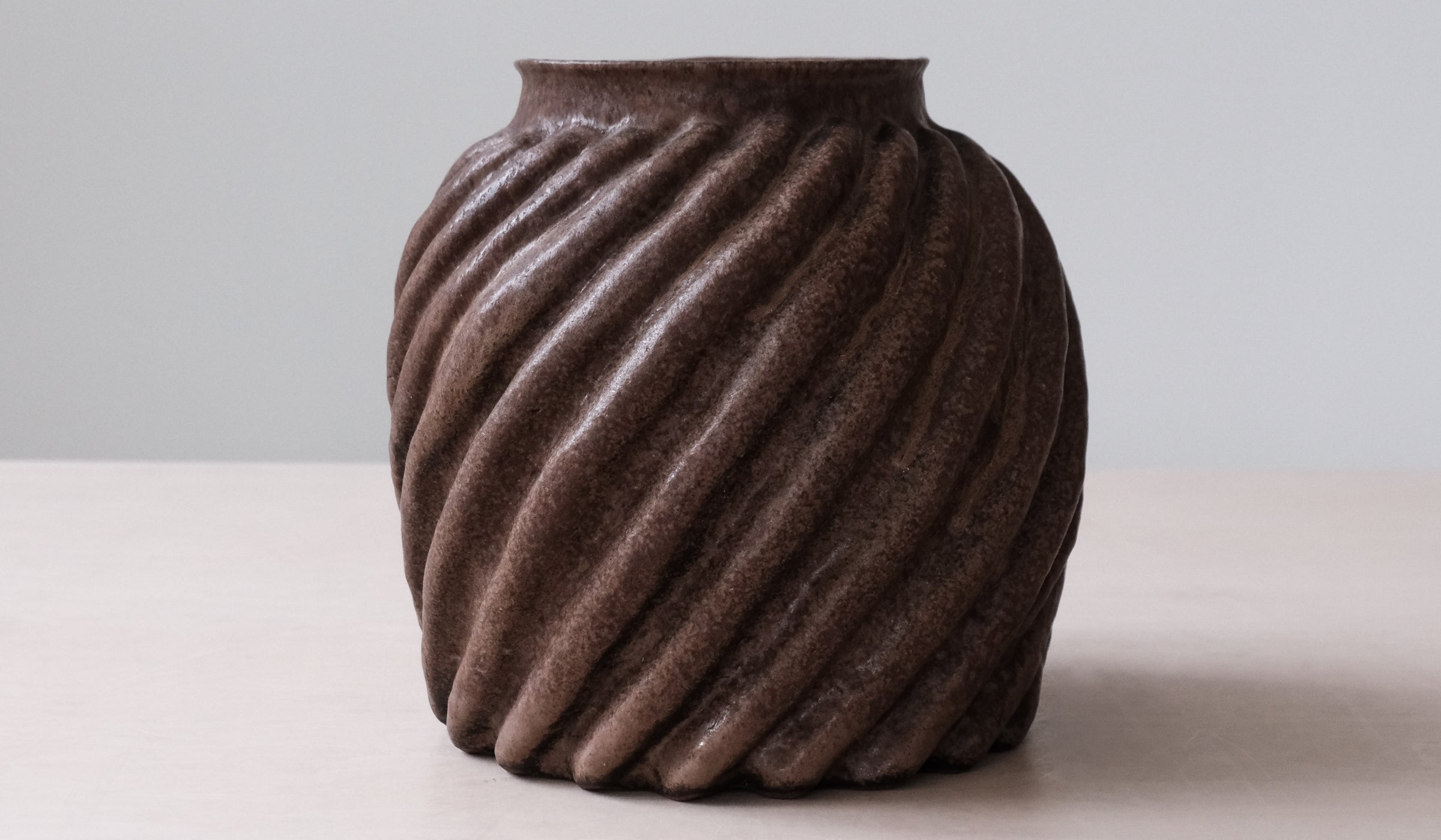 Minimal Ceramic Spiral Decorative Vessel
