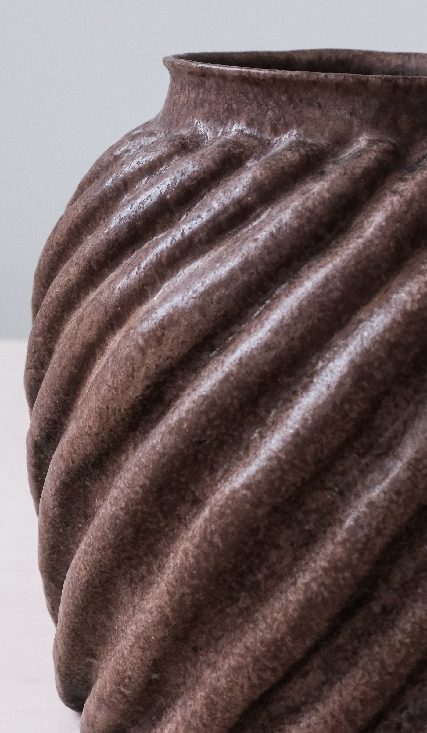 Minimal Ceramic Spiral Decorative Vessel