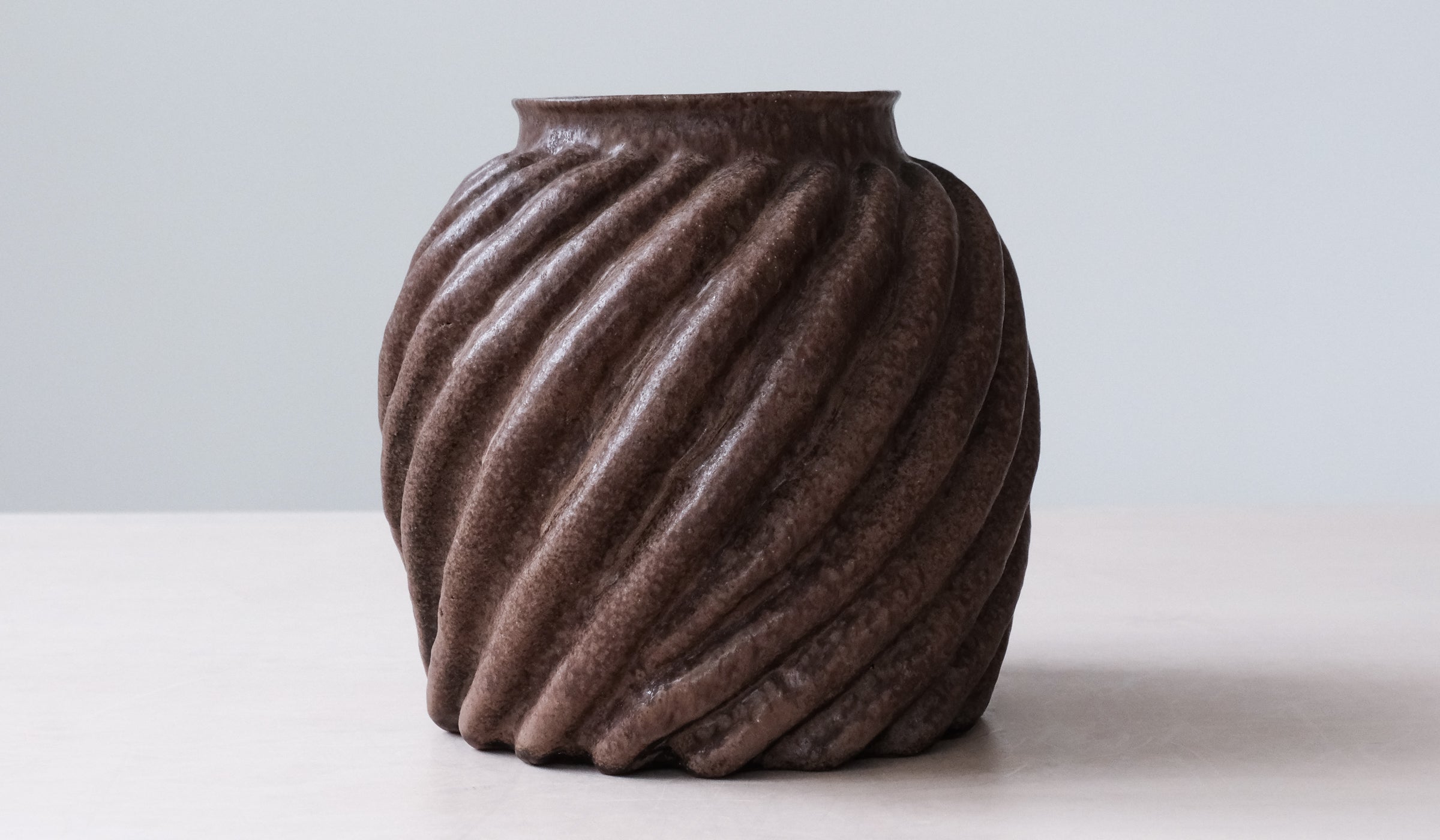 Minimal Ceramic Spiral Decorative Vessel