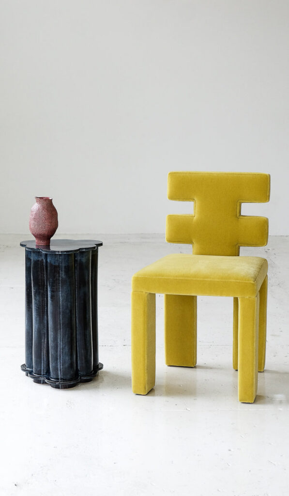 Organic Ceramic Accent Side Table