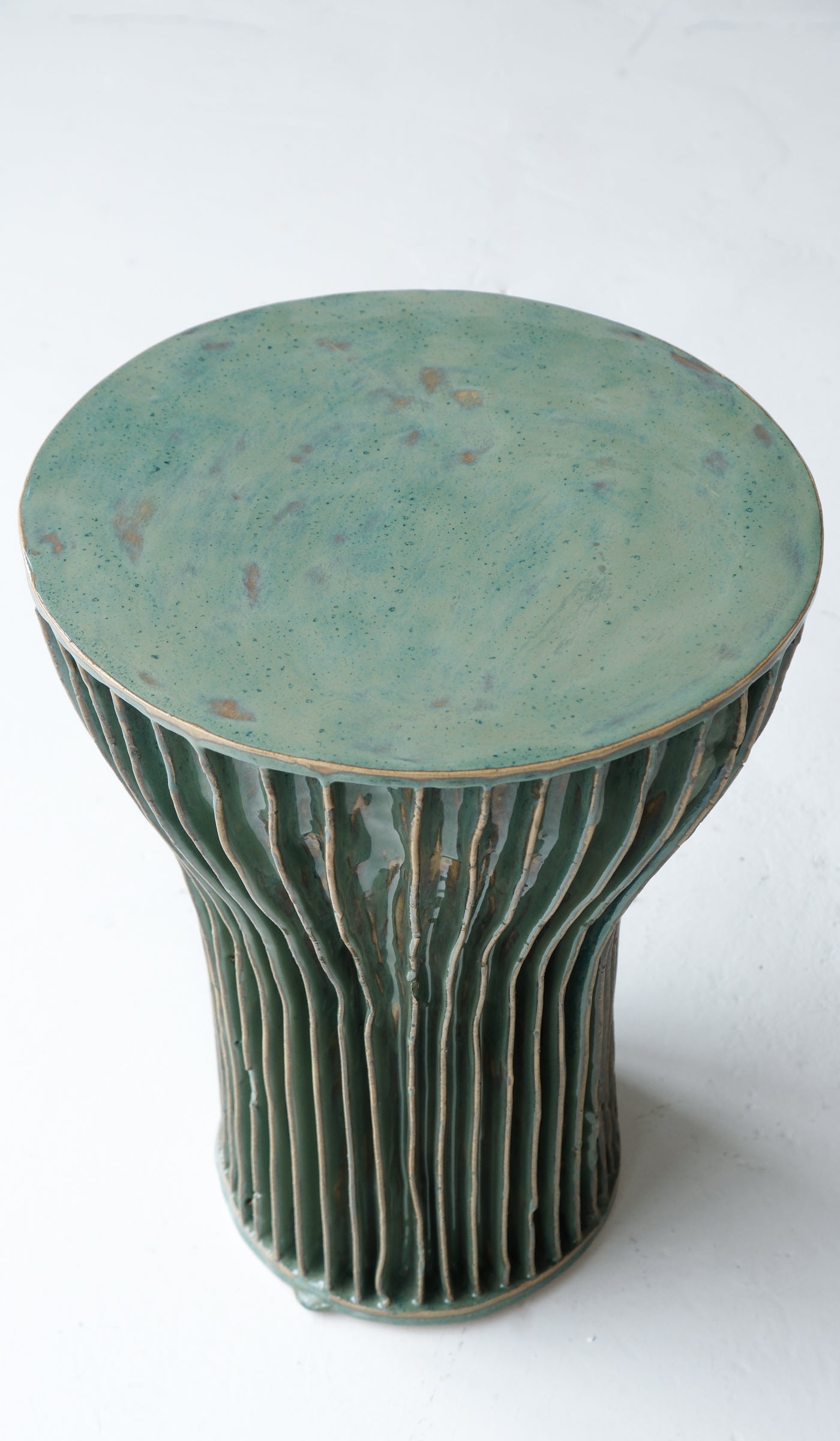 Warm Ceramic Accent Side Table