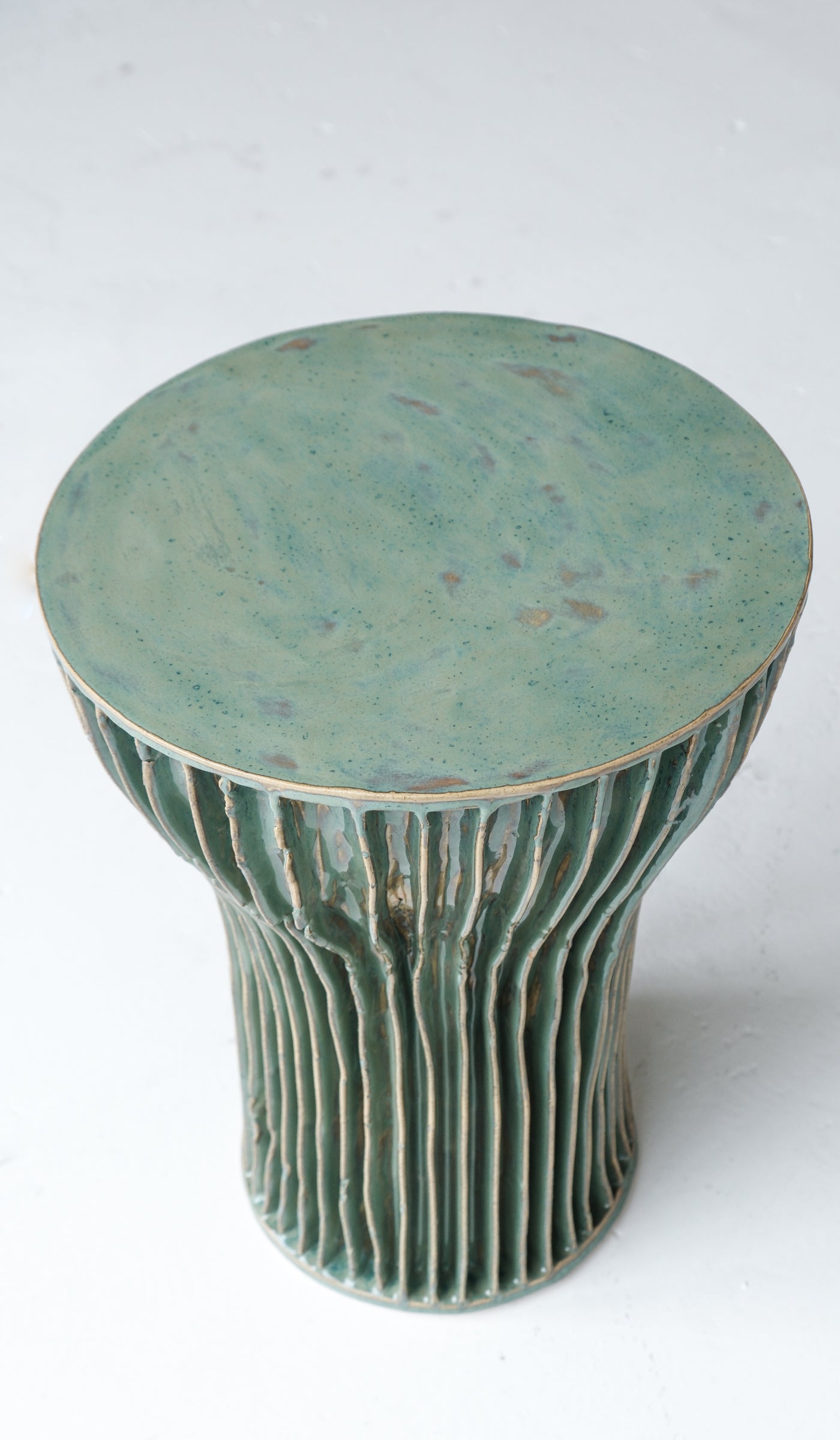 Warm Ceramic Accent Side Table