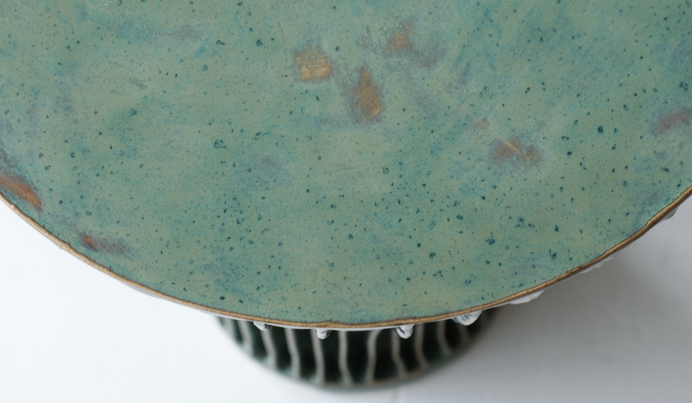 Warm Ceramic Accent Side Table