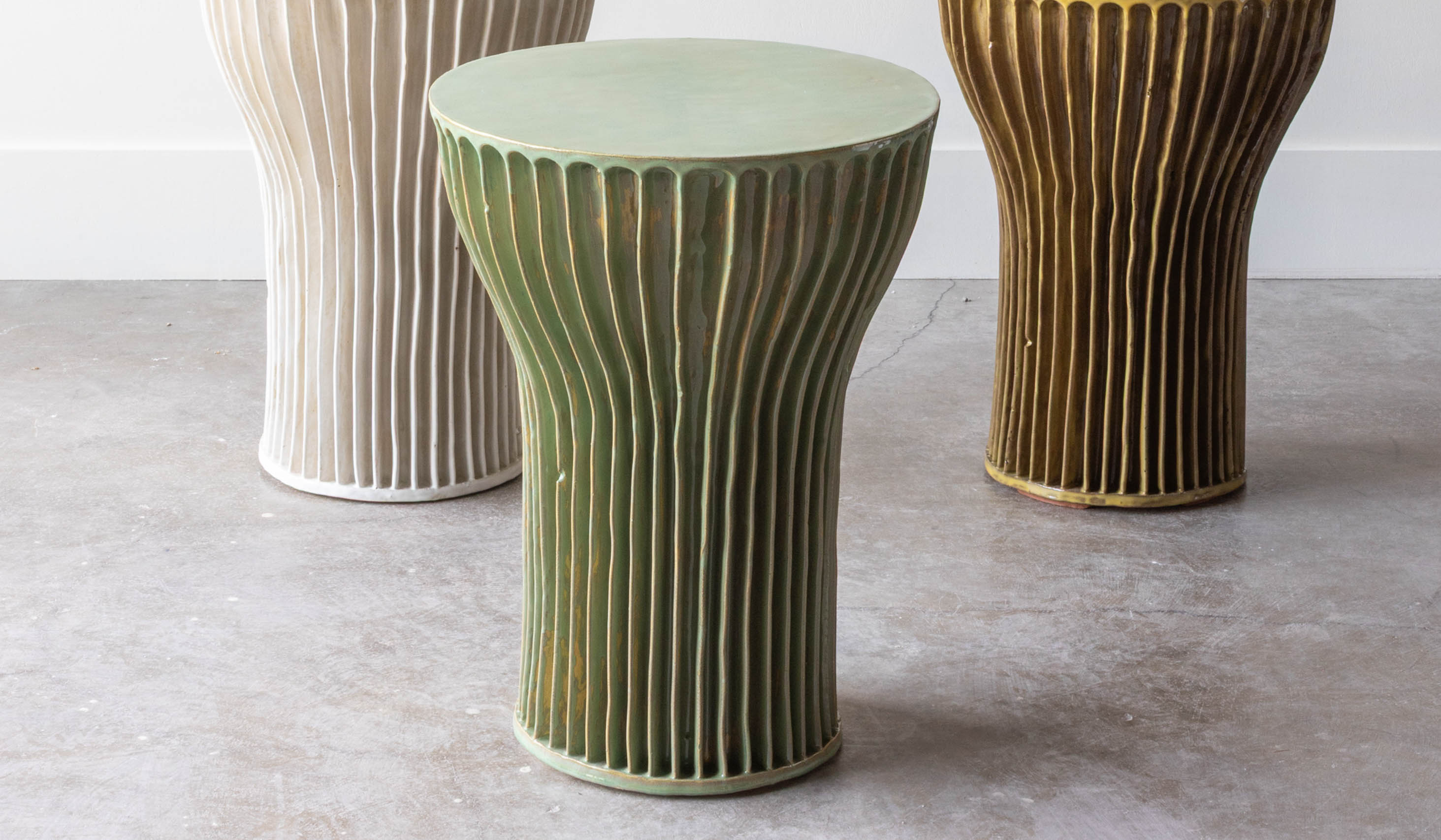 Warm Ceramic Accent Side Table