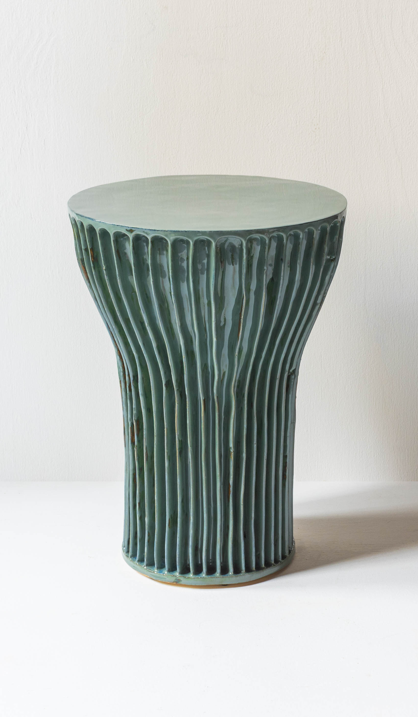 Warm Ceramic Accent Side Table