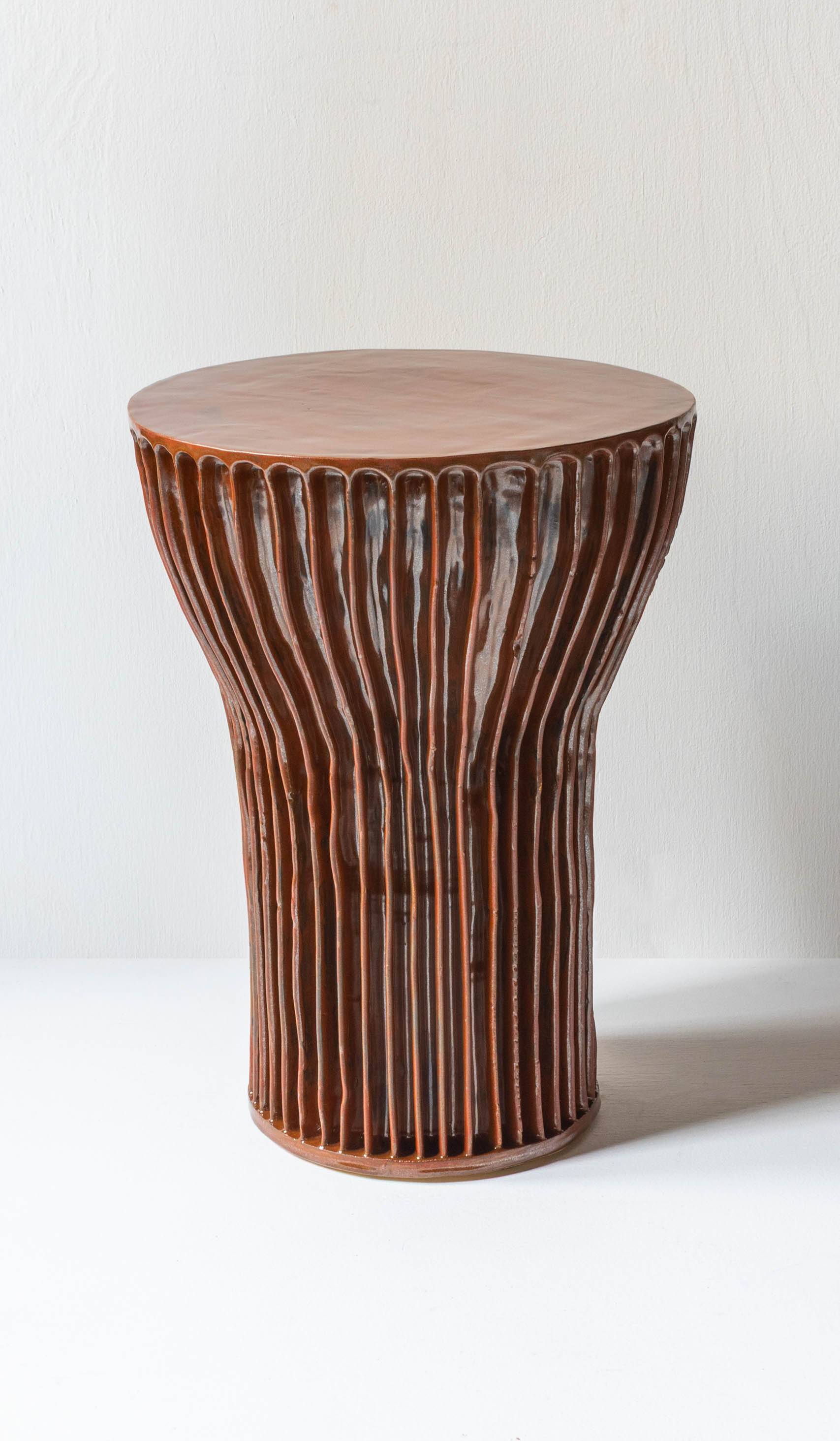Warm Ceramic Accent Side Table