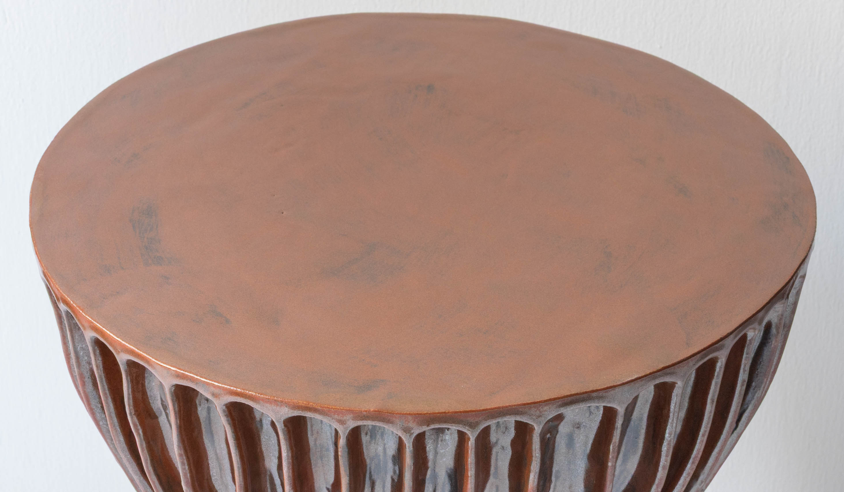 Warm Ceramic Accent Side Table