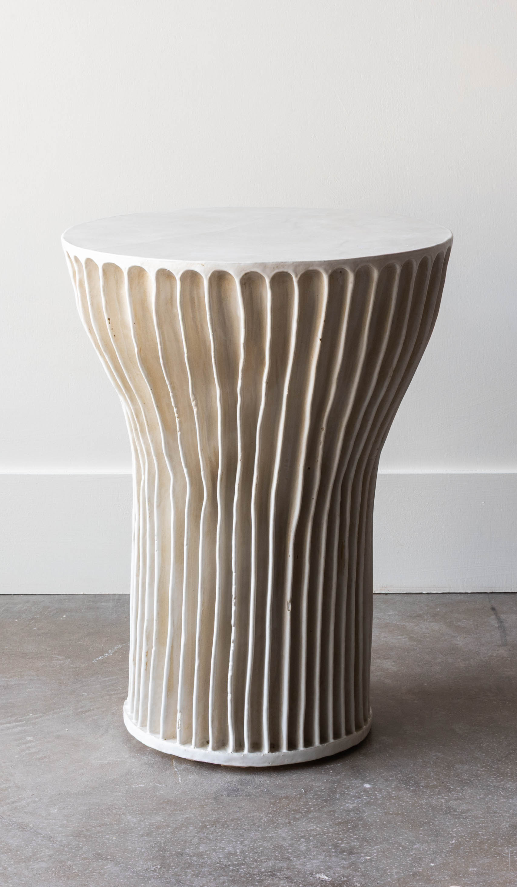 Warm Ceramic Accent Side Table