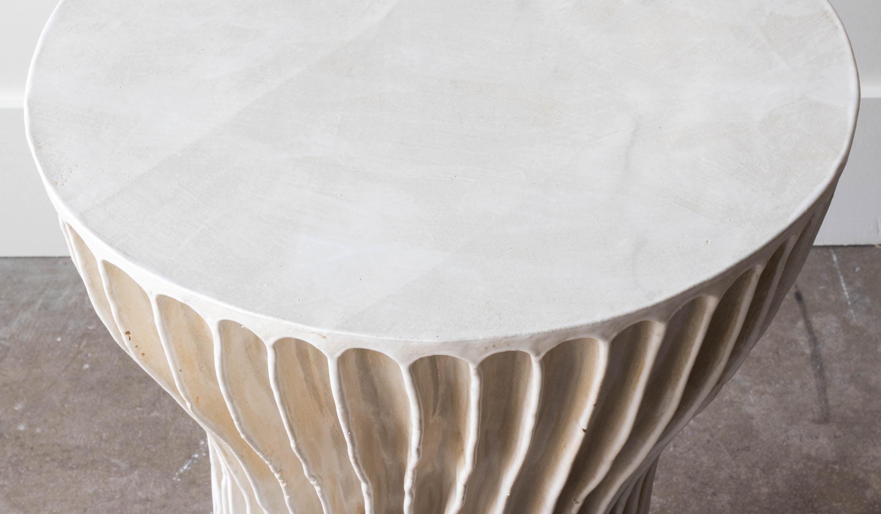 Warm Ceramic Accent Side Table