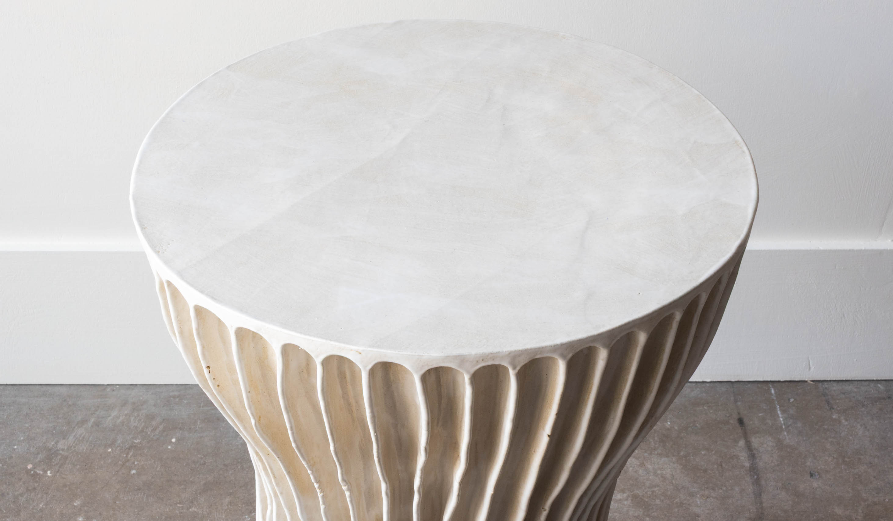 Warm Ceramic Accent Side Table