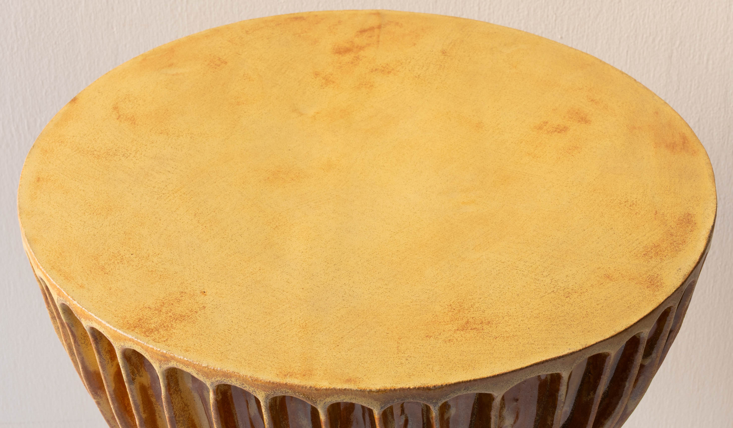 Warm Ceramic Accent Side Table