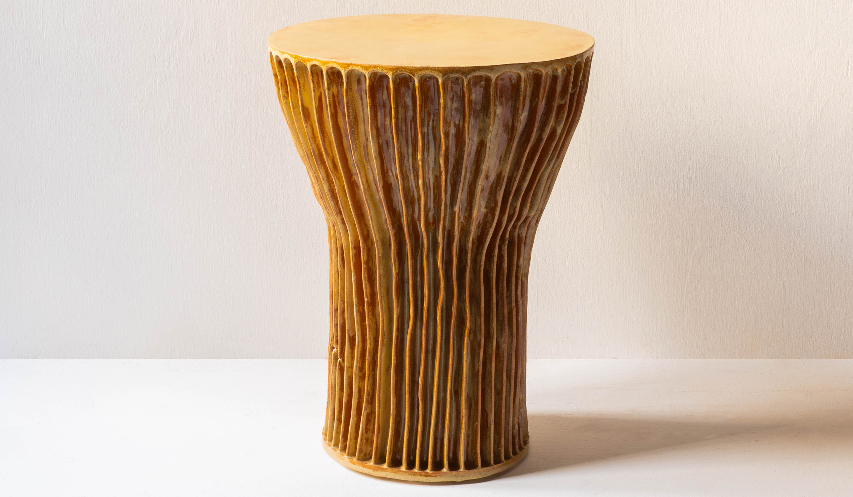 Warm Ceramic Accent Side Table