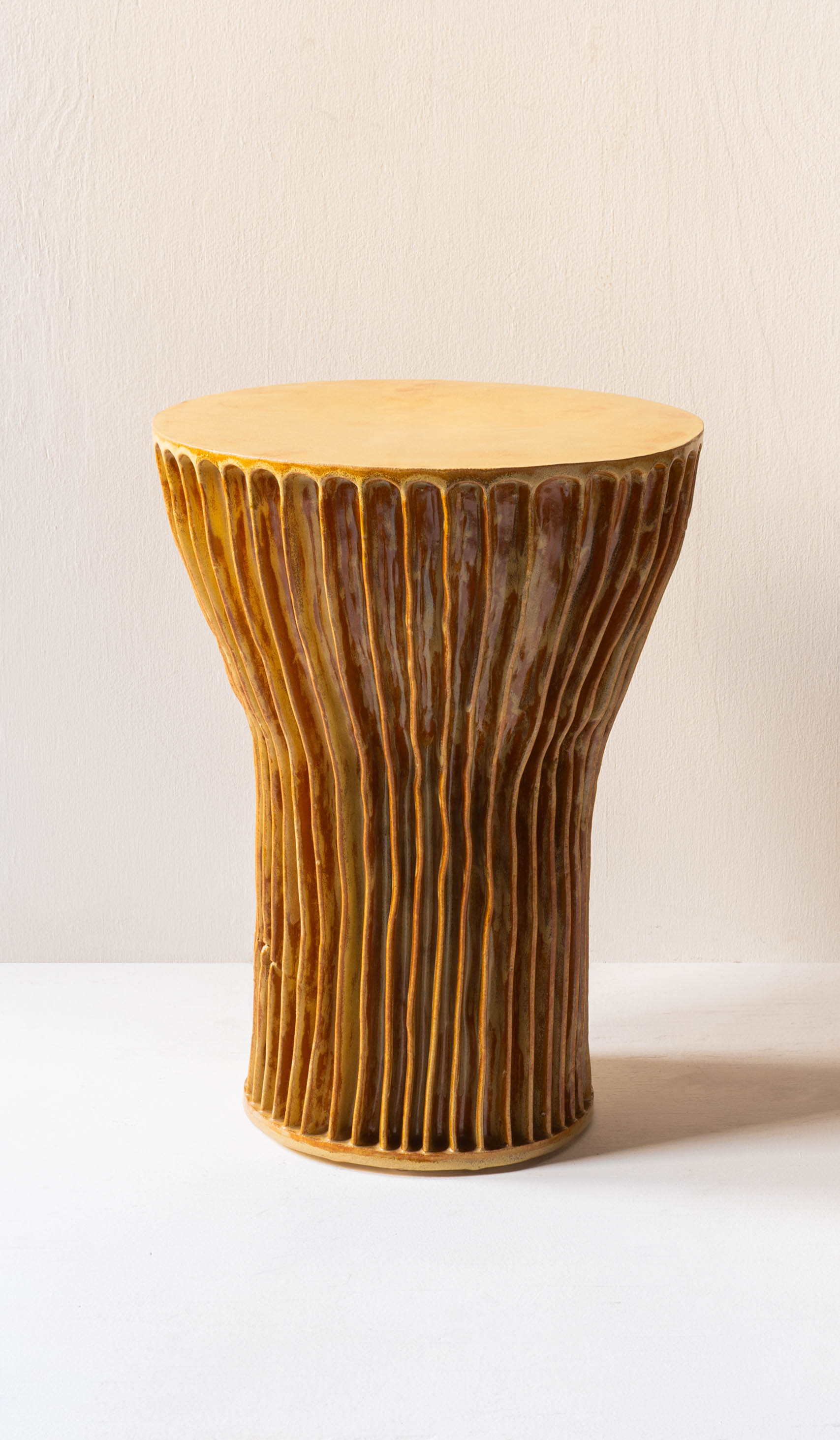 Warm Ceramic Accent Side Table