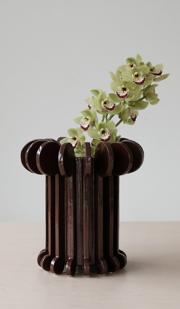 Textured Ceramic Statement Decorative Vessel