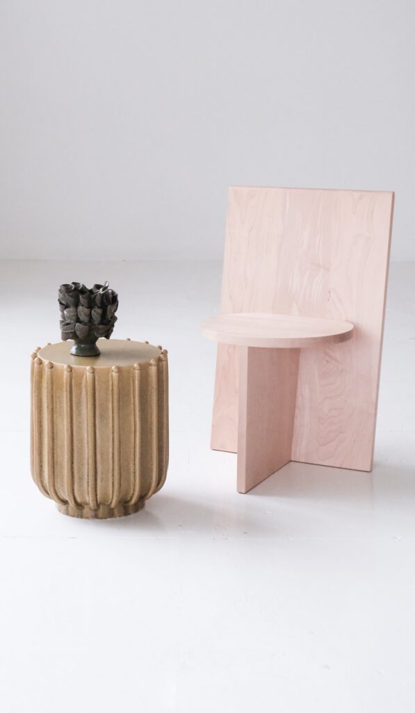 Structured Ceramic Accent Side Table