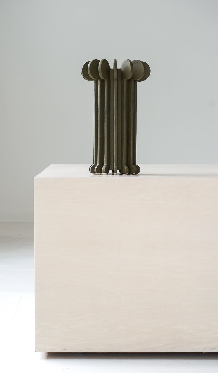 Structured Ceramic Soft Glow Decorative Vessel