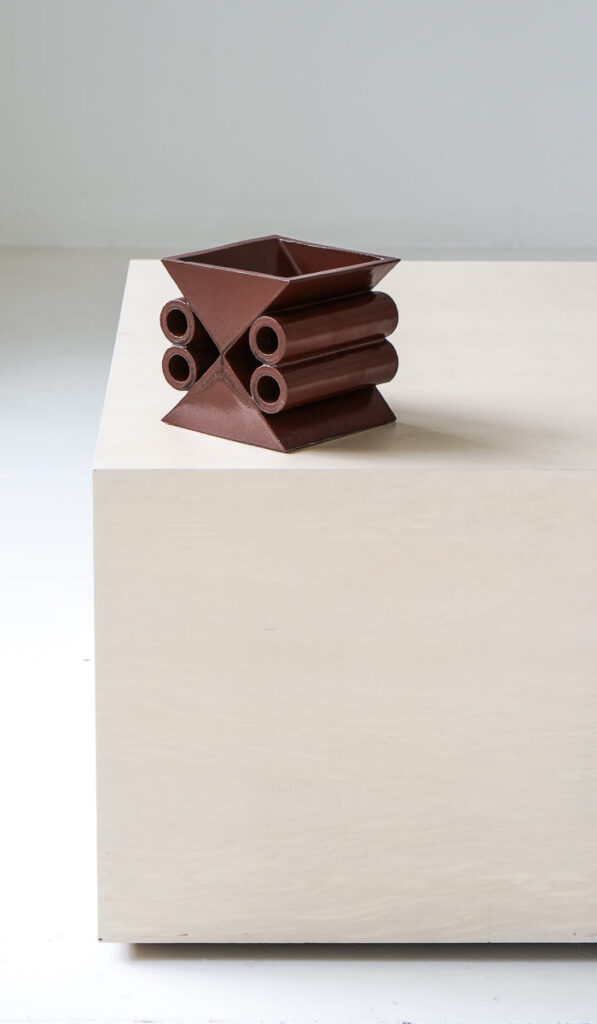 Curved Ceramic Artful Decorative Vessel