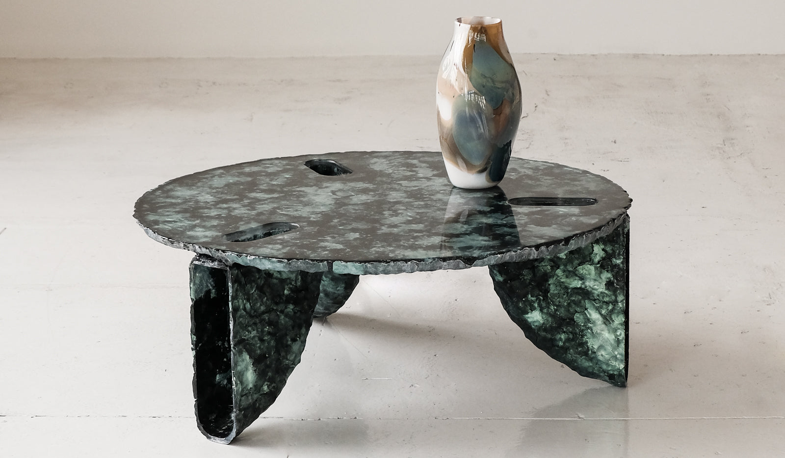 Green Textured Accent Coffee Table