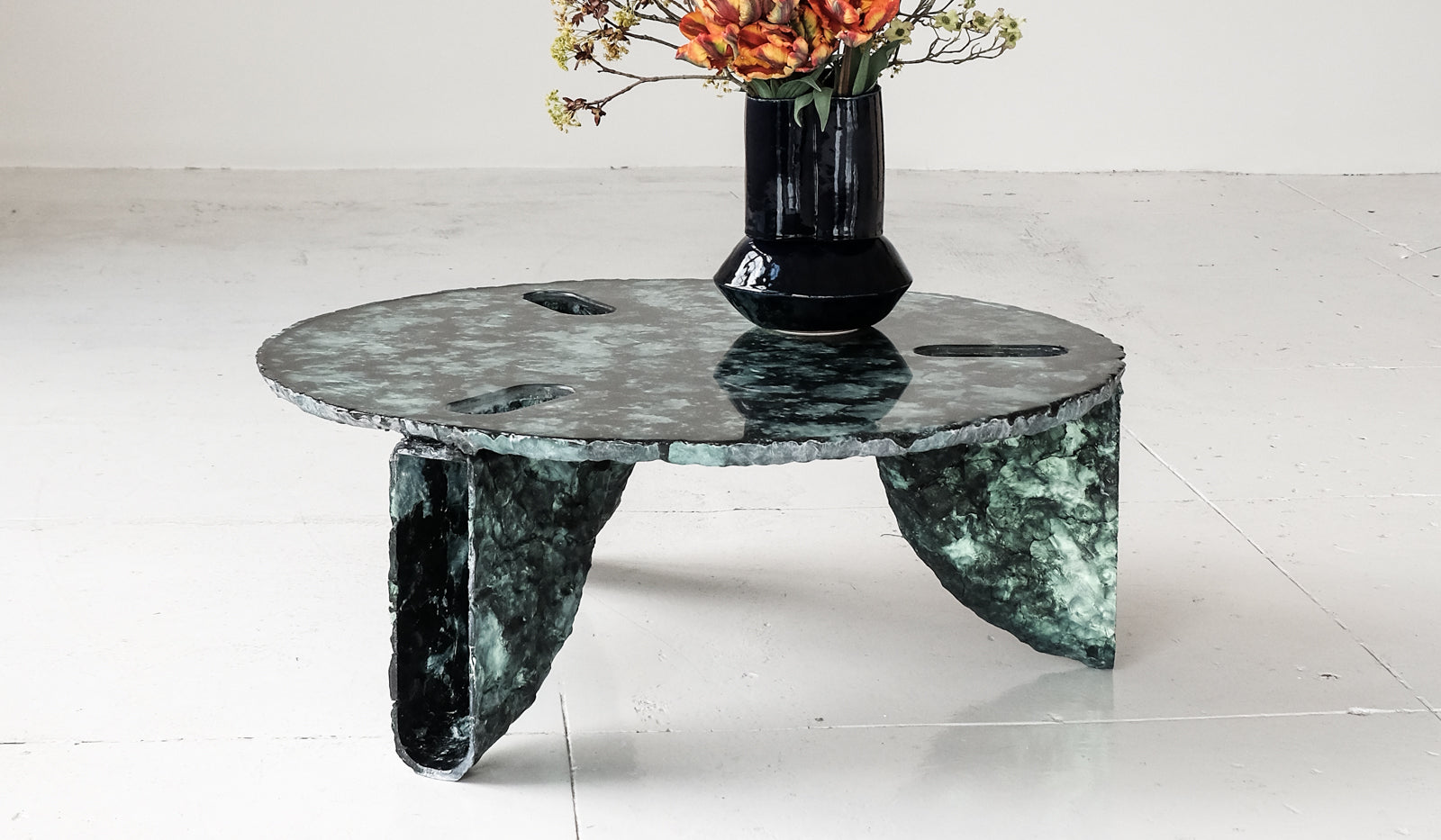 Green Textured Accent Coffee Table