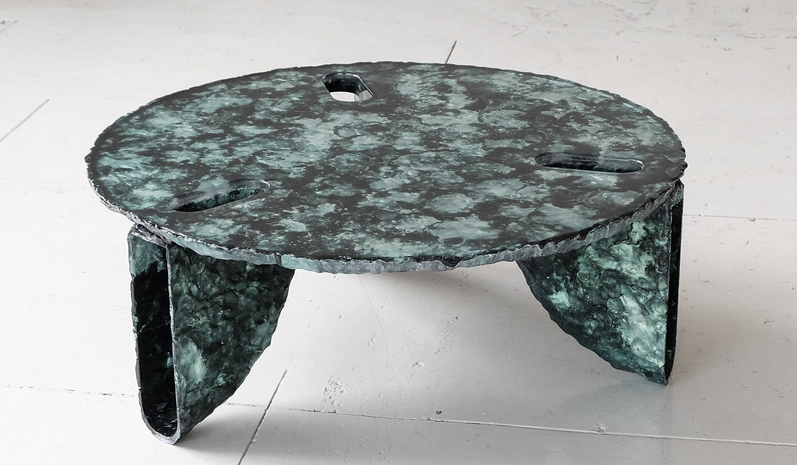 Green Textured Accent Coffee Table