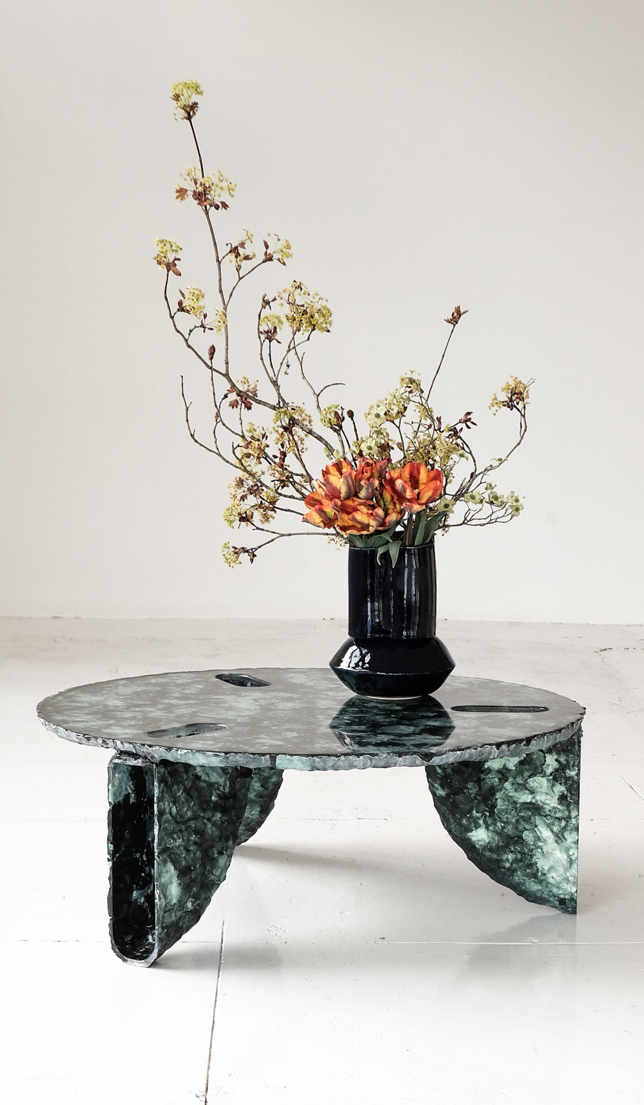 Green Textured Accent Coffee Table