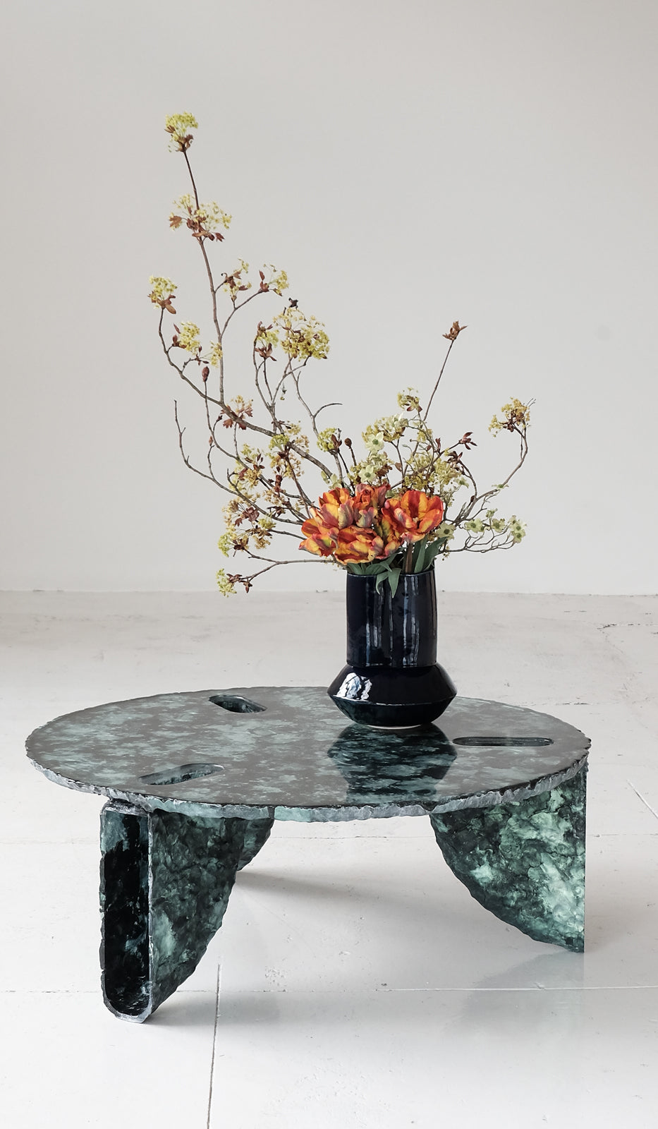 Green Textured Accent Coffee Table