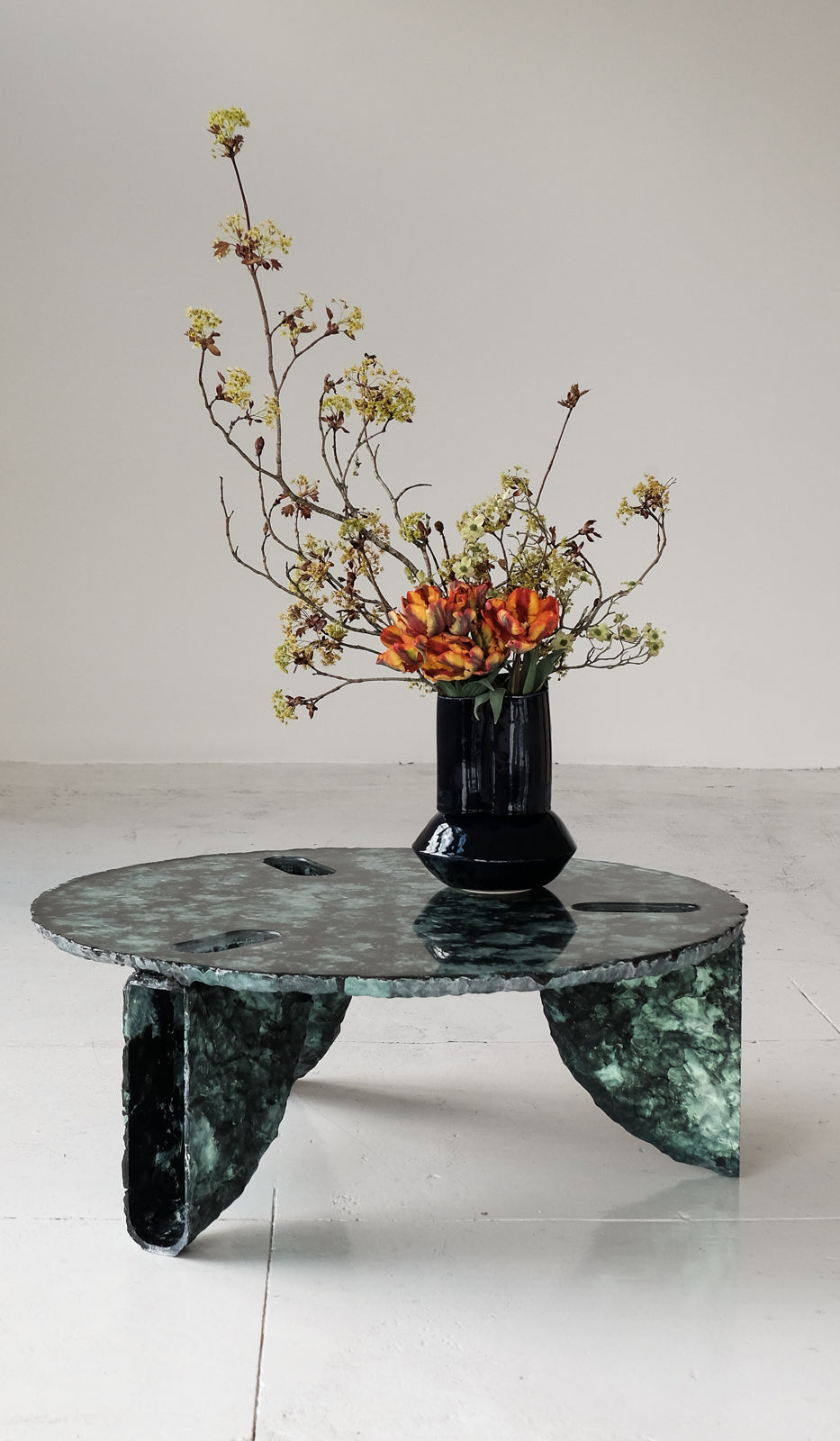 Green Textured Accent Coffee Table