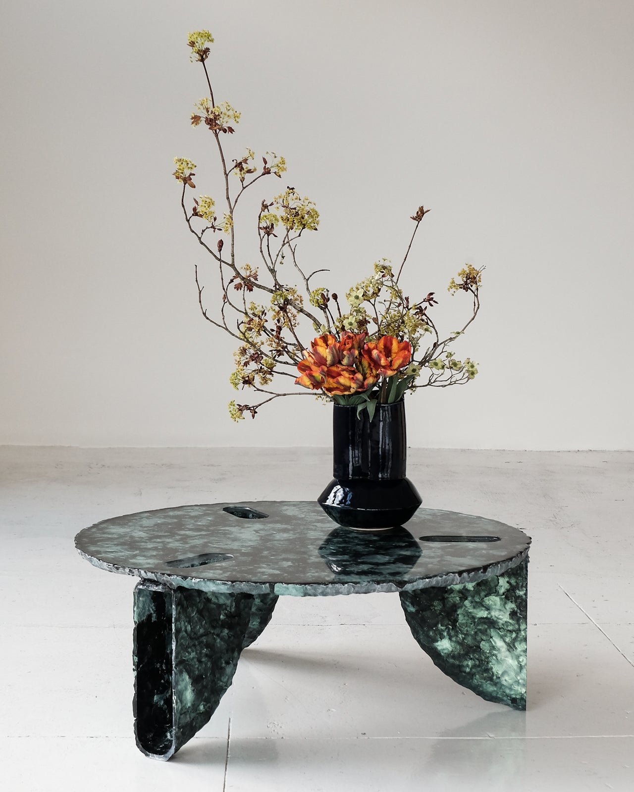 Green Textured Accent Coffee Table