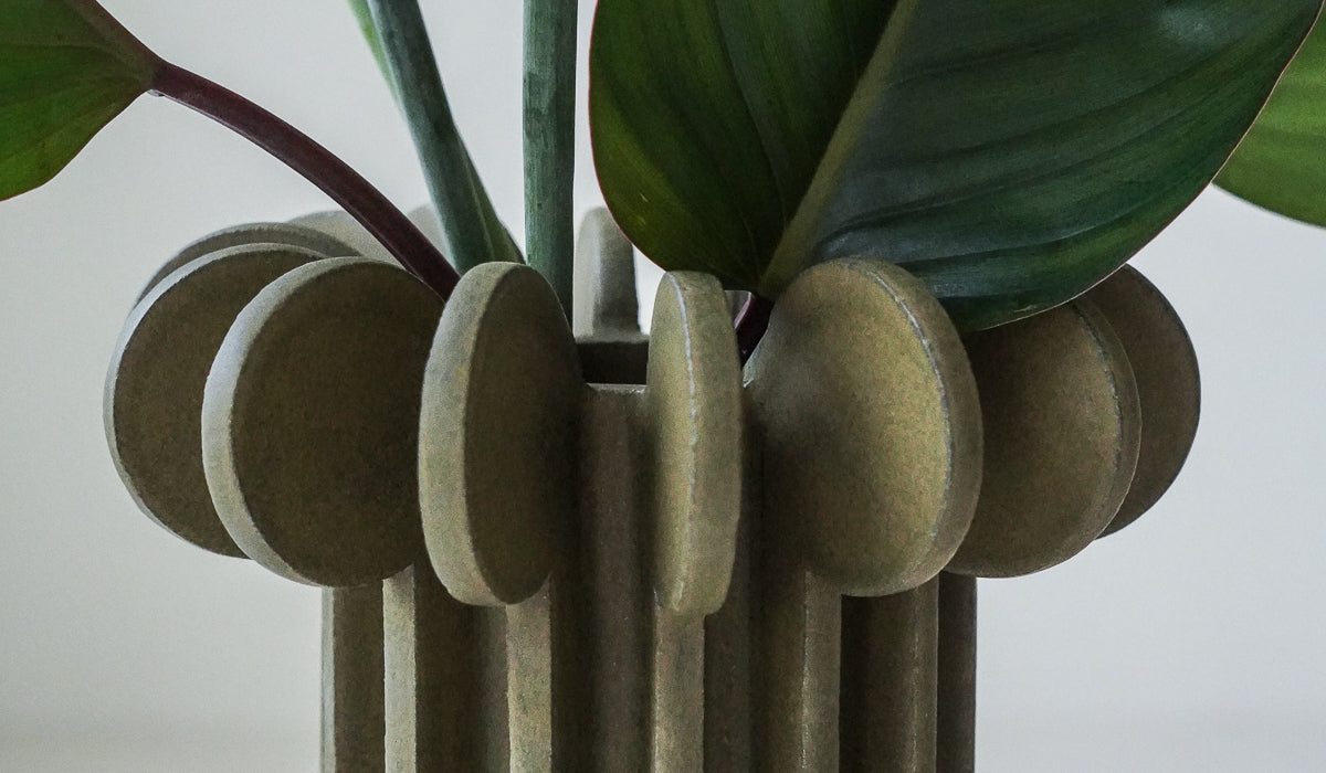 Structured Ceramic Soft Glow Decorative Vessel