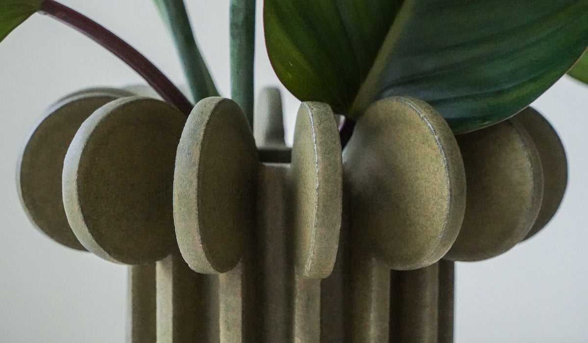 Structured Ceramic Soft Glow Decorative Vessel