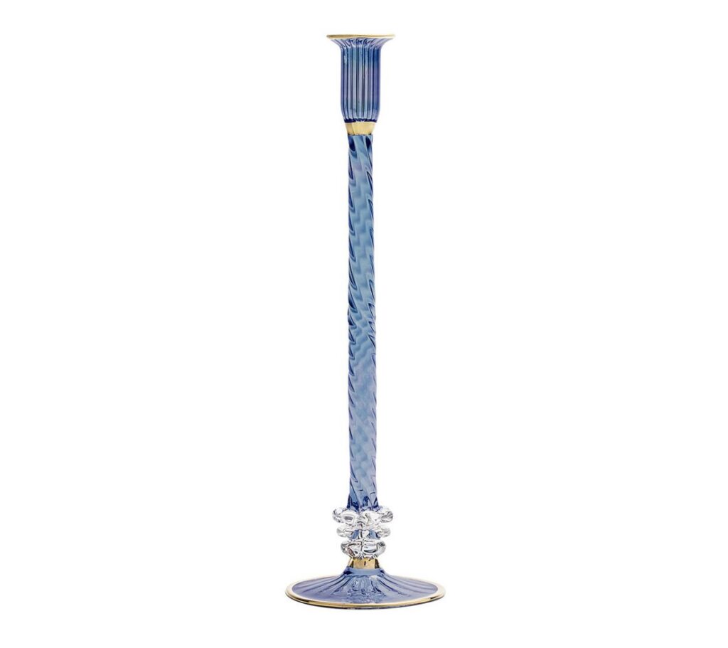 Polished Blue Decorative Candle Holder