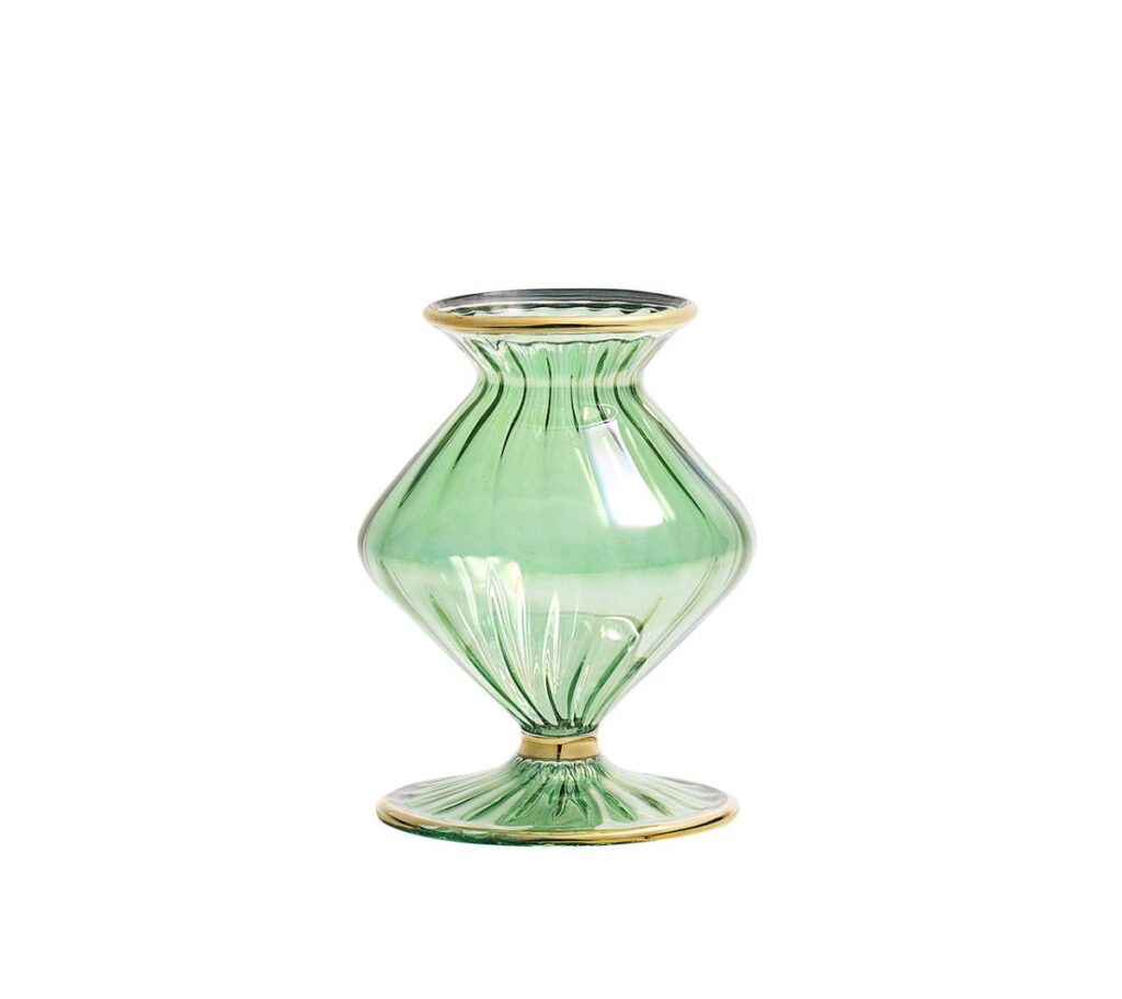 Contemporary Green Decorative Bud Vase
